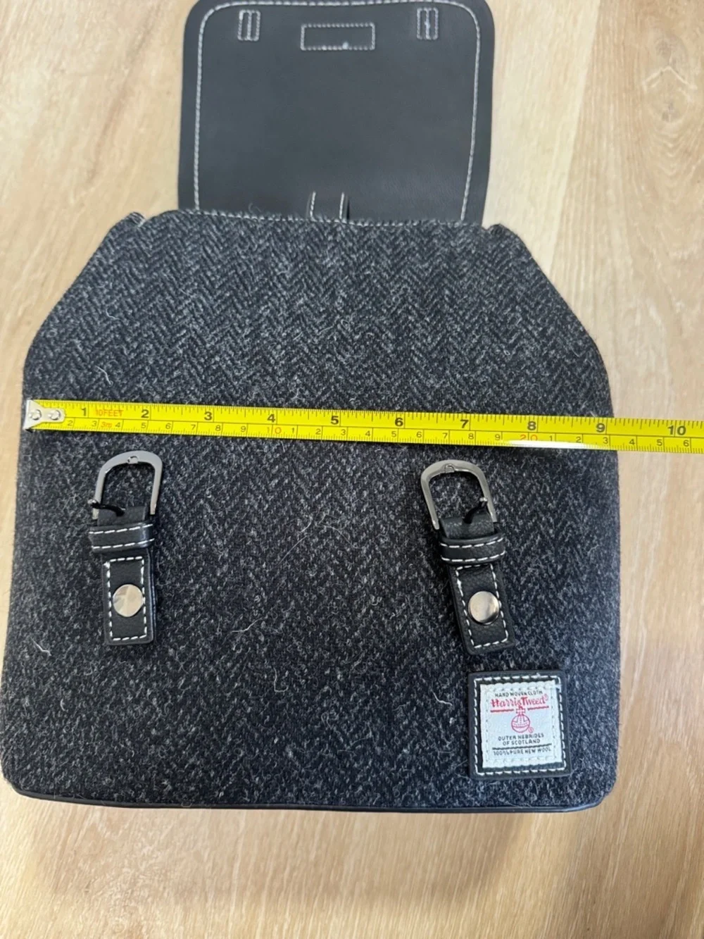 Islander Black Tweed Backpack with Contrast Stitching